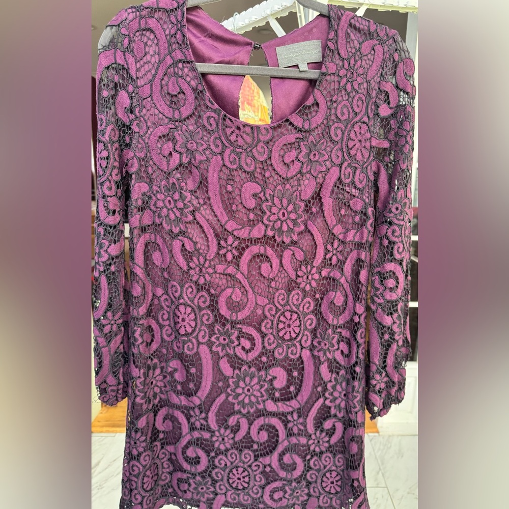 Sunday in Brooklyn purple lace cocktail dress